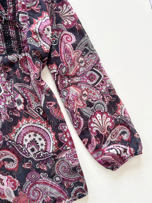 Paisley Sheer Top-Bust 40