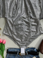 Load image into Gallery viewer, Talbot Runhof Silver Bodysuit -Bust 38 to 40
