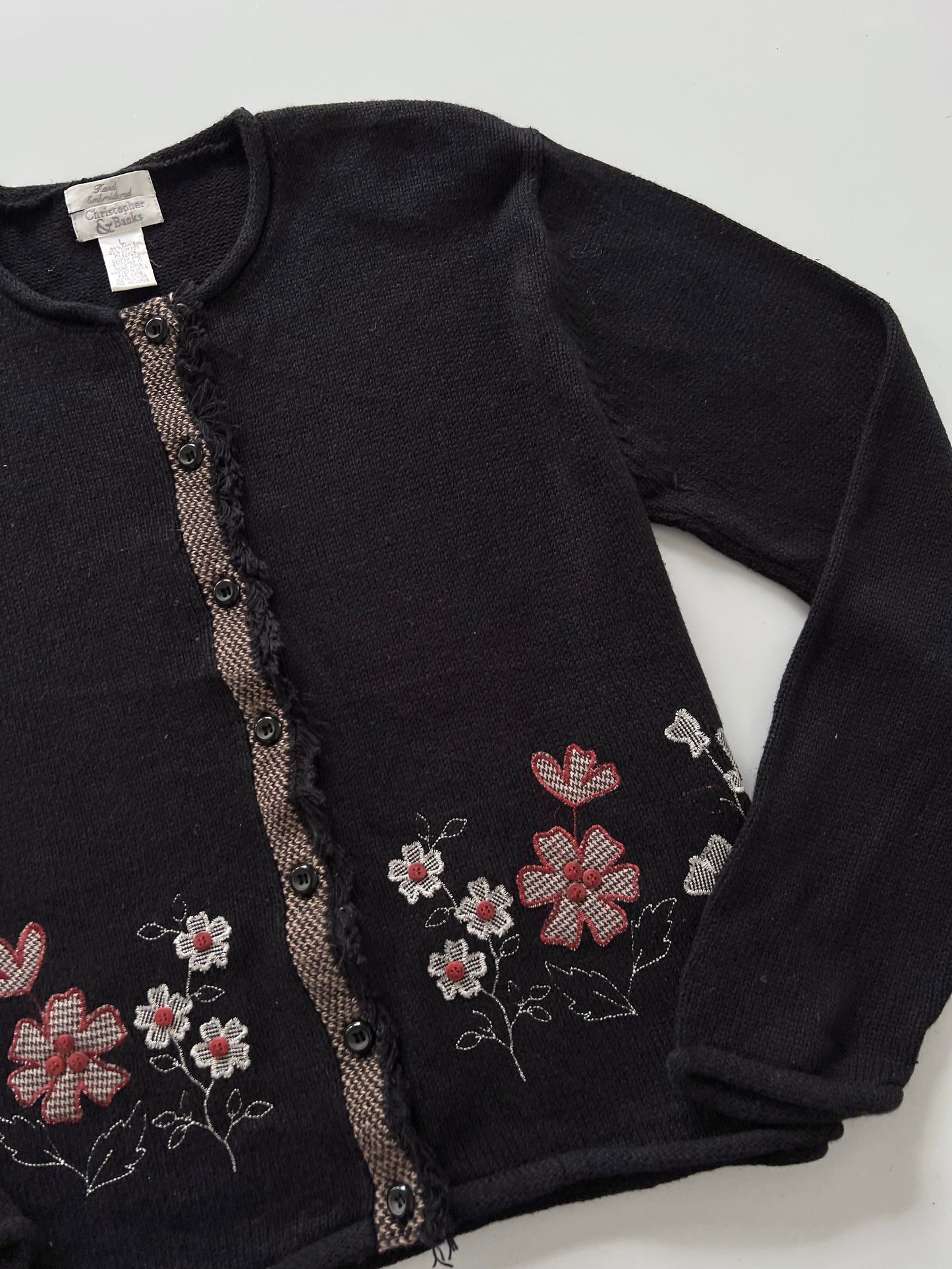 Christopher&Banks Embroidered Sweater-Bust 46