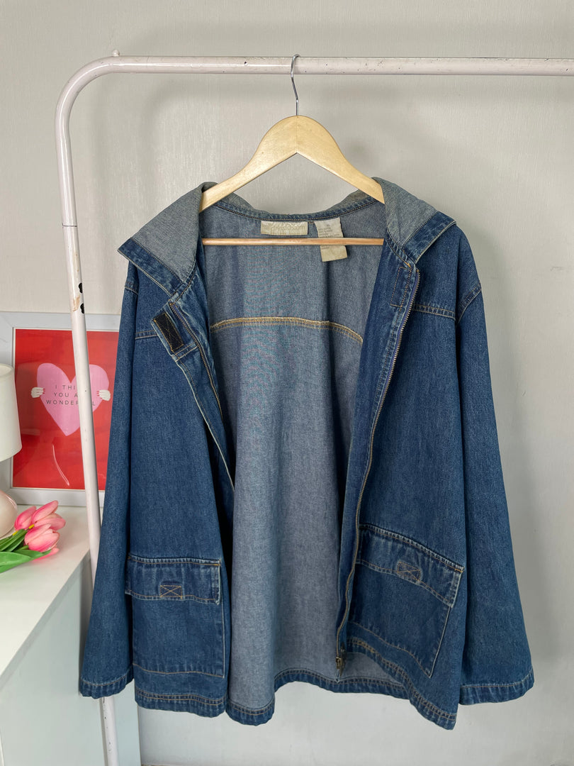 Dressbarn Hooded Denim Jacket-Bust 48