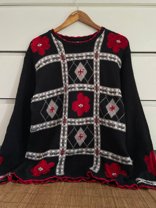 Embroidered Vintage Sweater-Bust 42