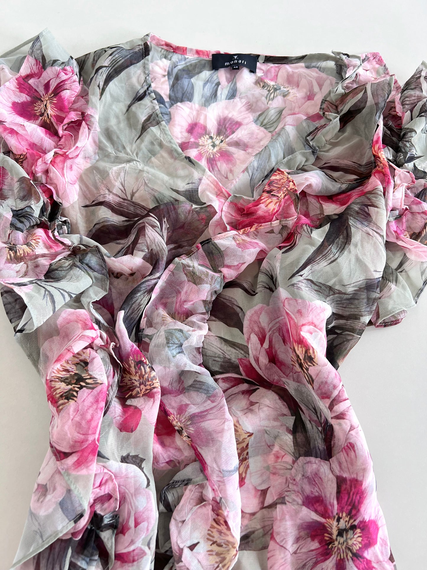 Monari Sheer Ruffle Top-Bust 40 to 42