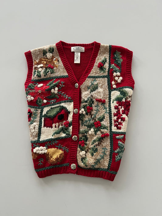 Cleo Embroidered Vest Sweater-Bust 44