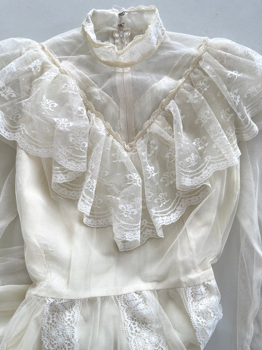 Ruffle Lace Dress-Bust 34