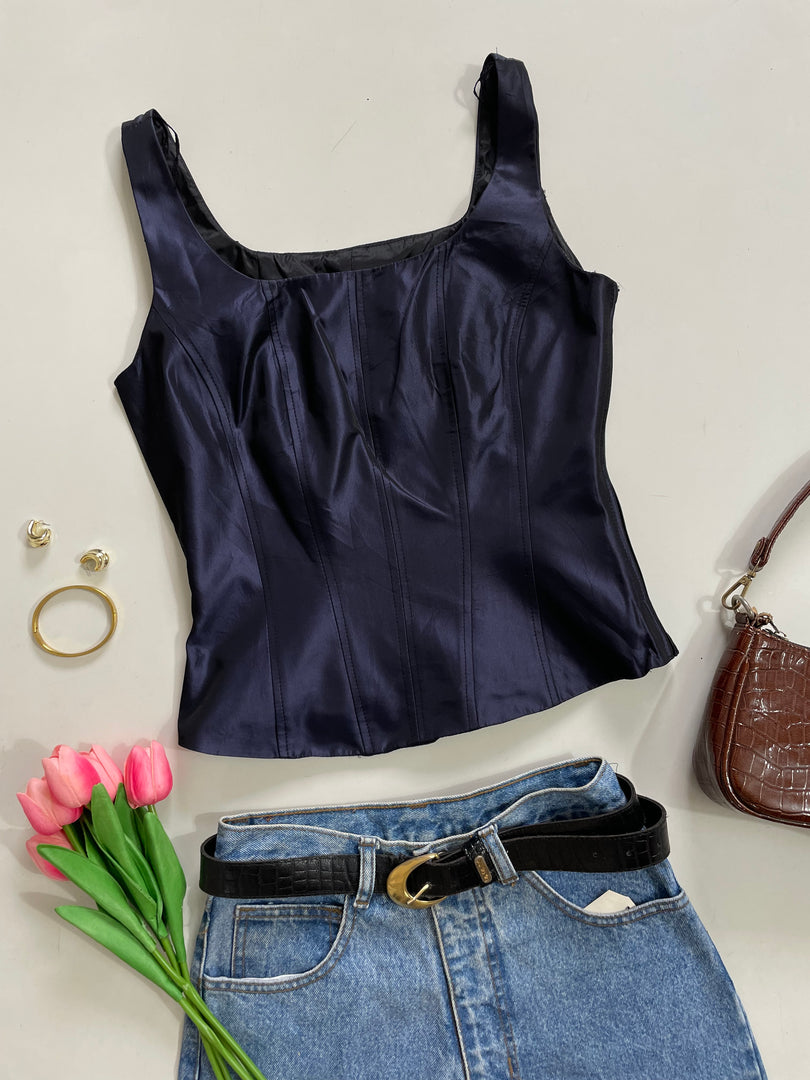 Jake S Satin Bustier Top-Bust 32