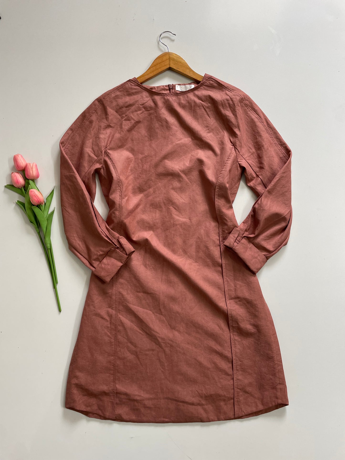 FAUX SMOOTH SUEDE DRESS - BUST 34