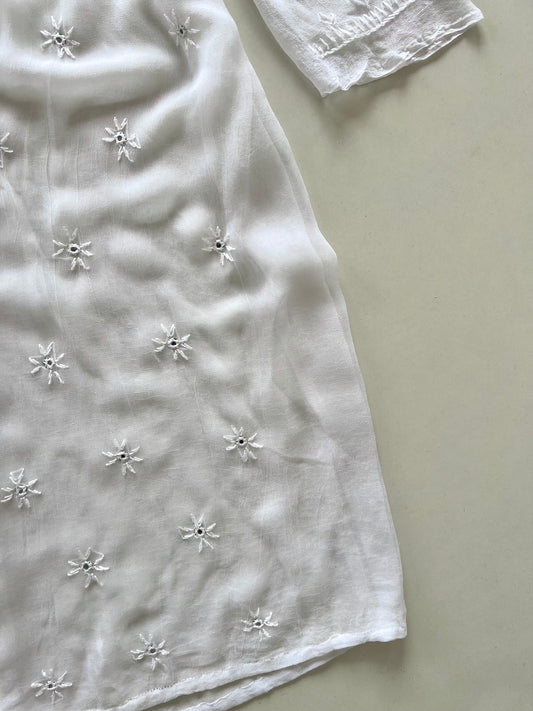 Embroidery Sheer Kurta-Bust 42