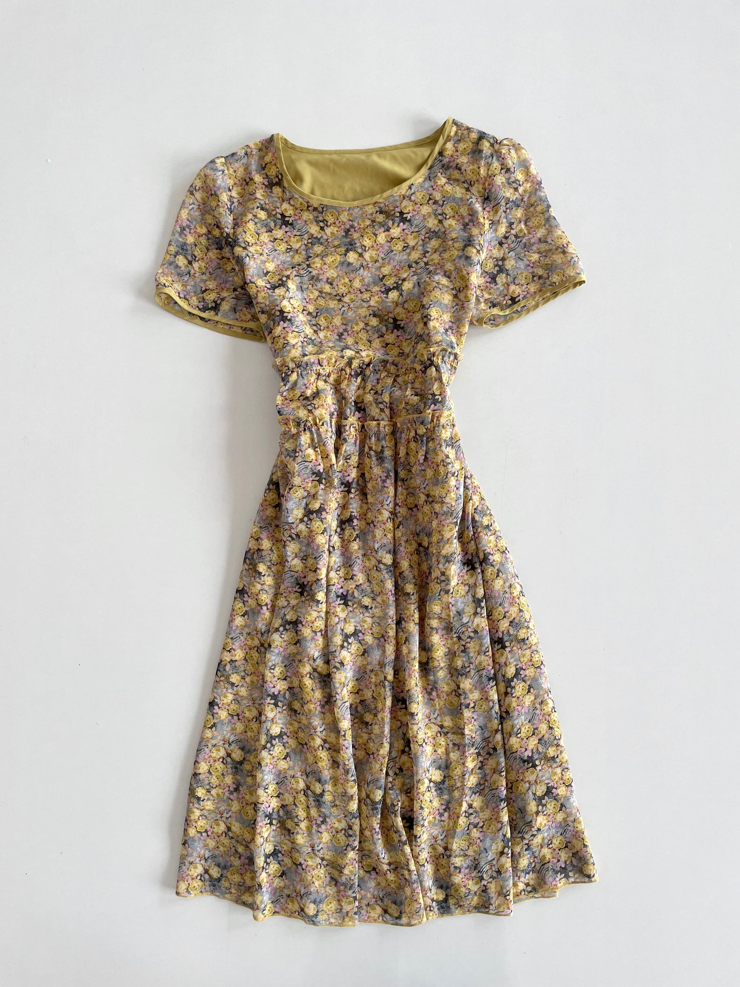 Mustard Vintage Dress-Bust 40