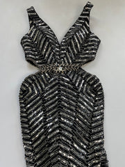 RARE Heavily Embroidered Mermaid Cut Dress-Bust 32