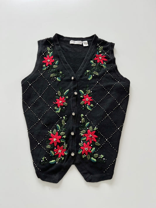 Victoria Jones Embroidered Vest Sweater-Bust 52