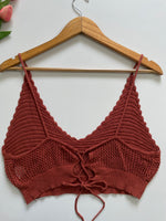 Load image into Gallery viewer, RUST CROCHET TOP - BUST 36 to 38
