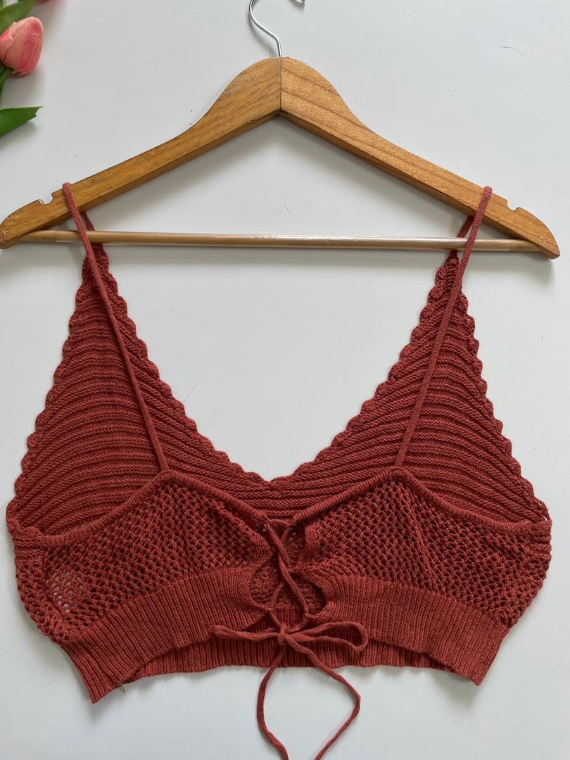 RUST CROCHET TOP - BUST 36 to 38