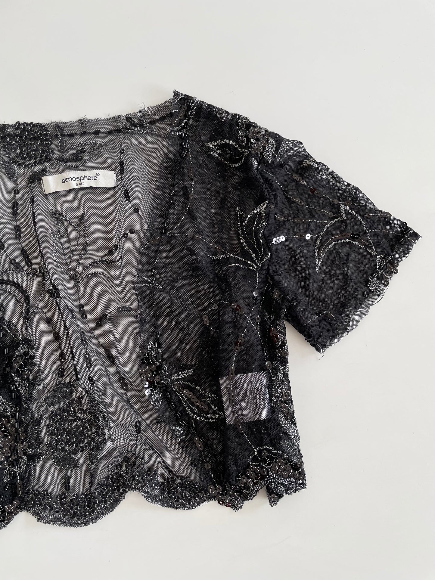 Atmosphere Embroidered Sheer Top-Bust 30