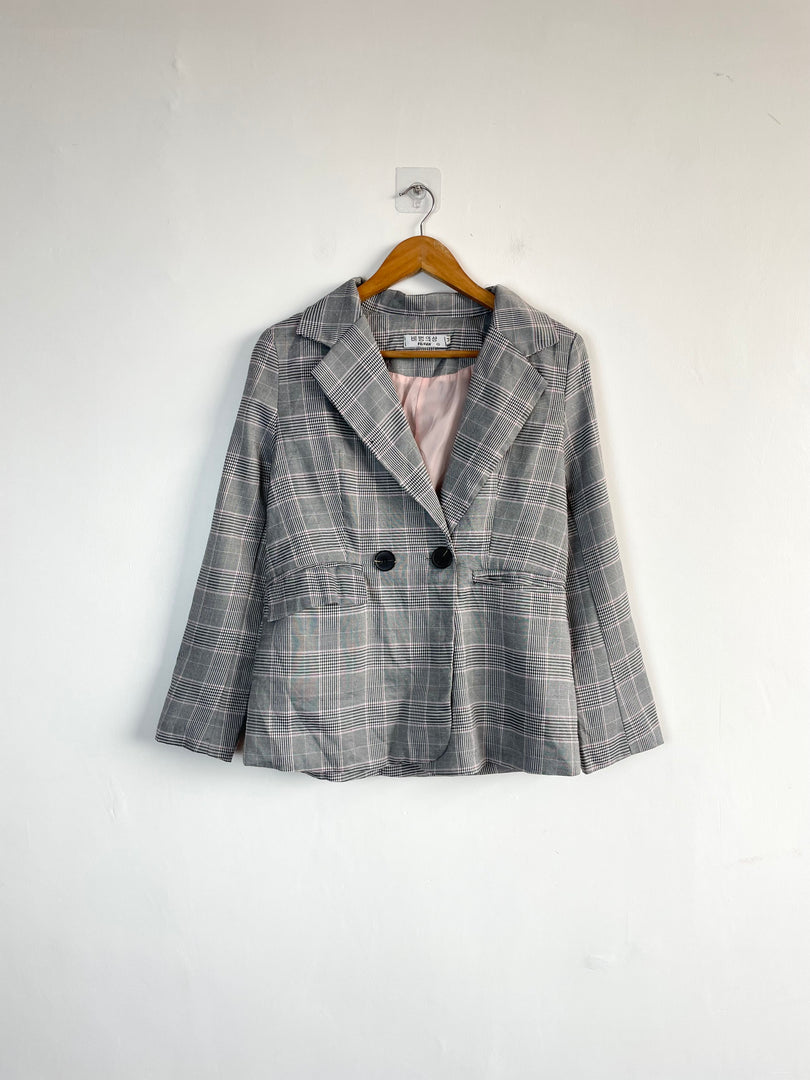 Checkered Vintage Blazer-Bust 38