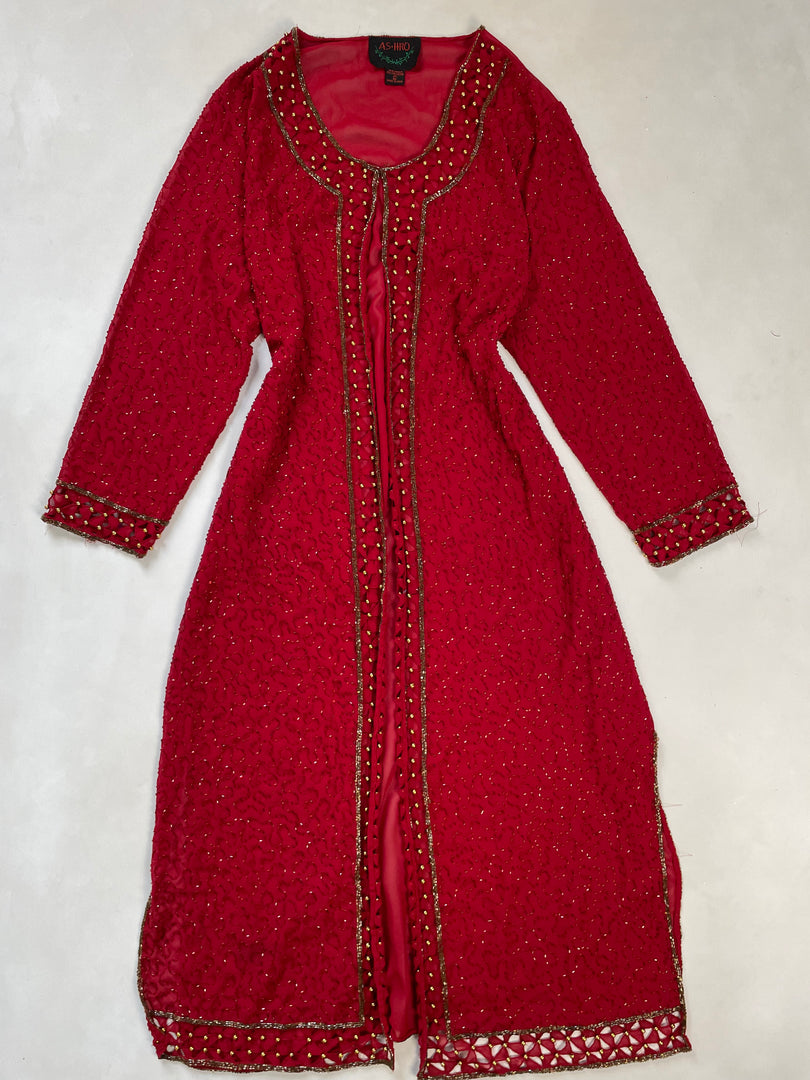 Heavily Hand Embroidered Dress/Shrug-Bust 46