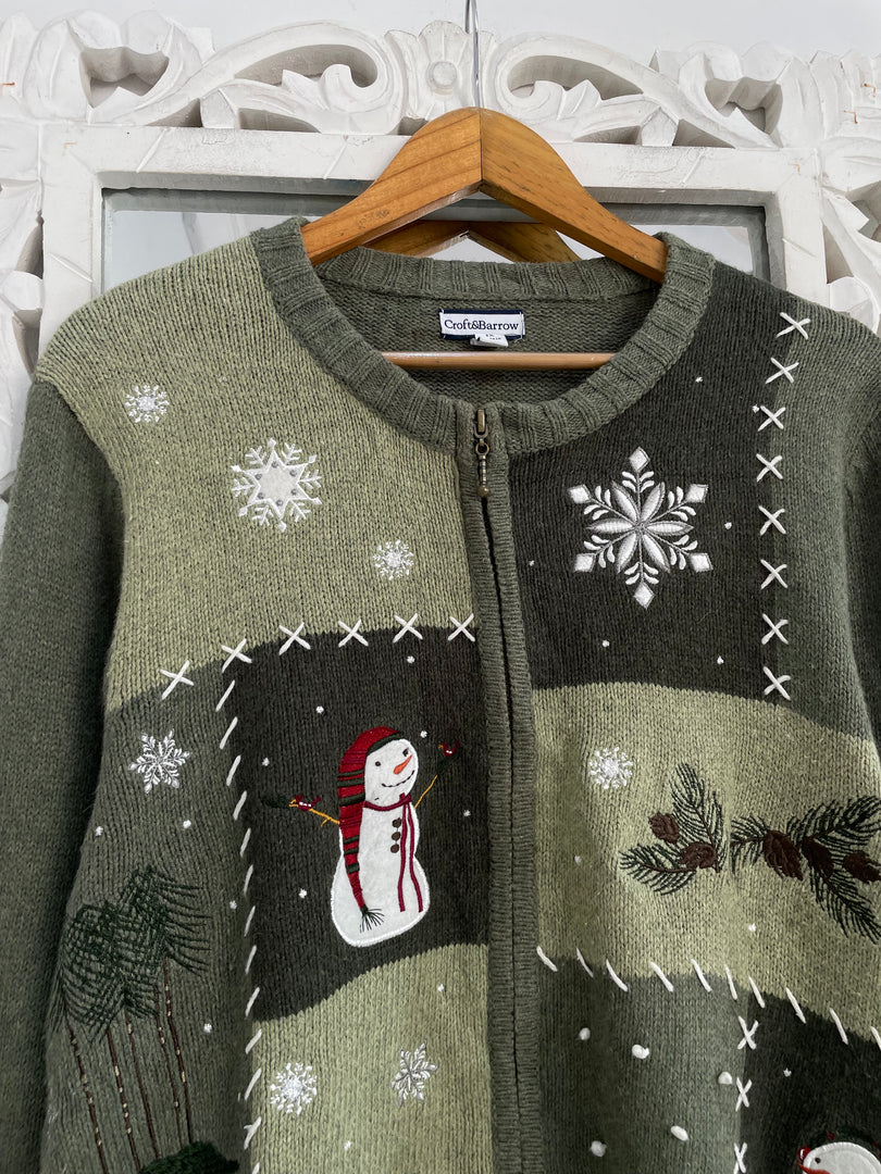 Croft & Barrow Embroidered Christmas Sweater-Bust 46