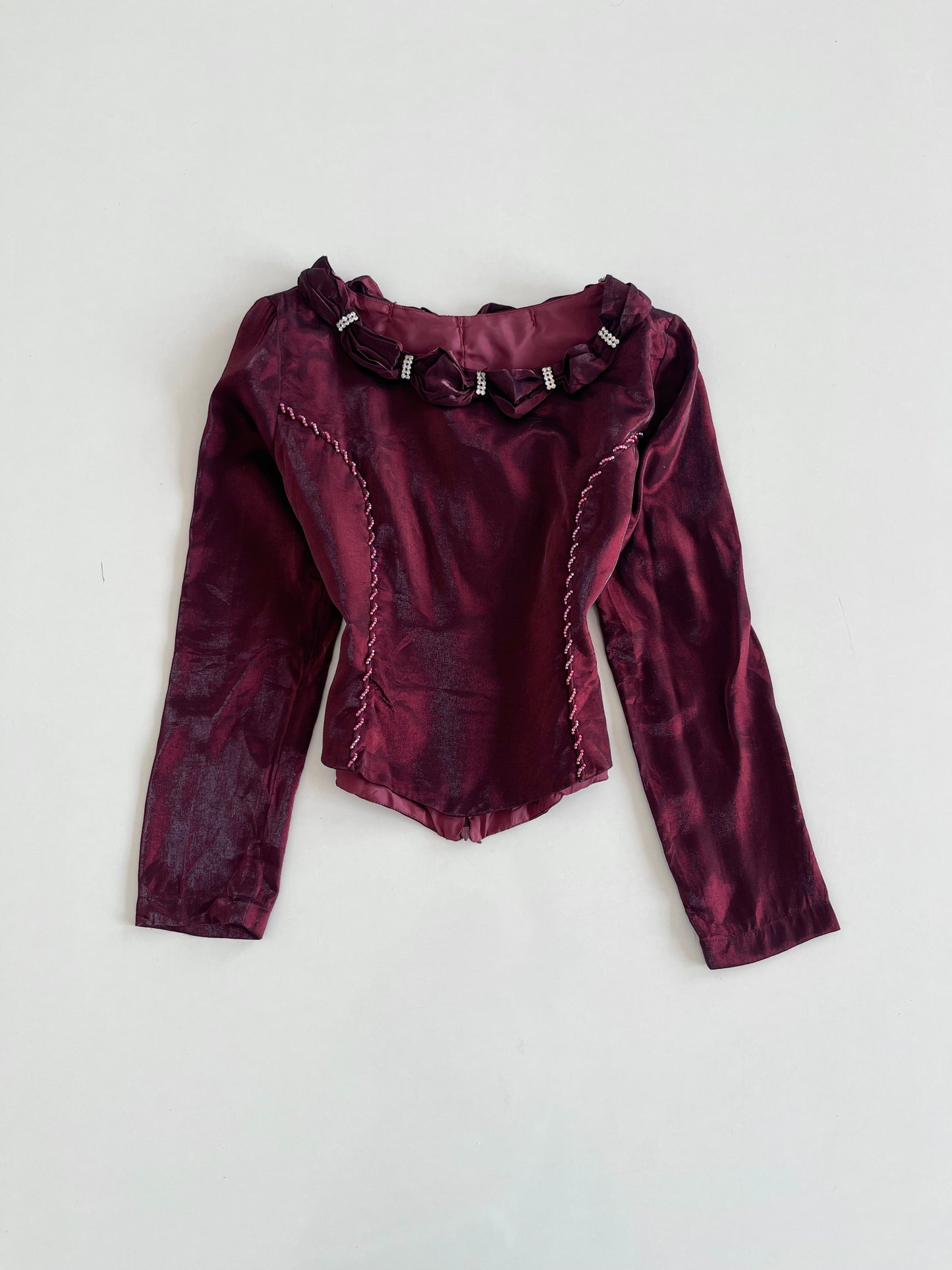 Nurdan Embroidered Organza Top-Bust 36