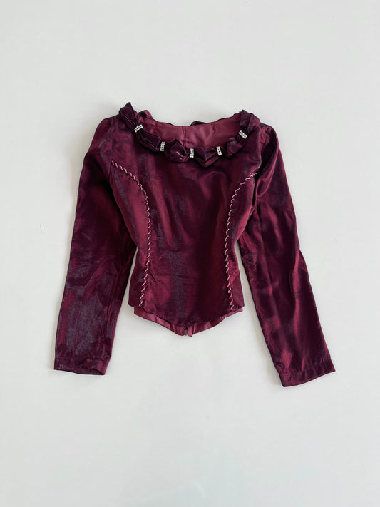 Nurdan Embroidered Organza Top-Bust 36