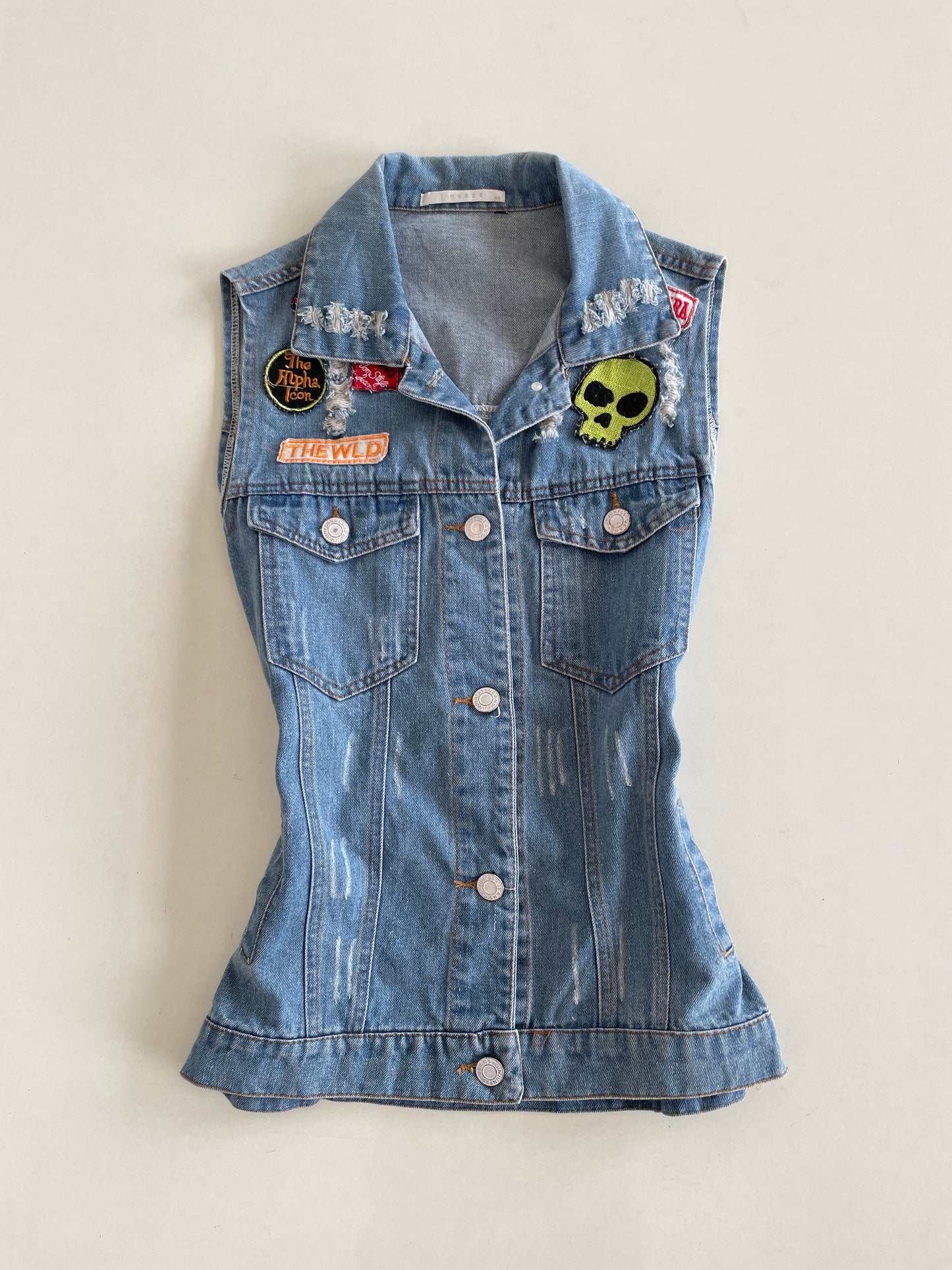 Patchwork Denim Top-Bust 38