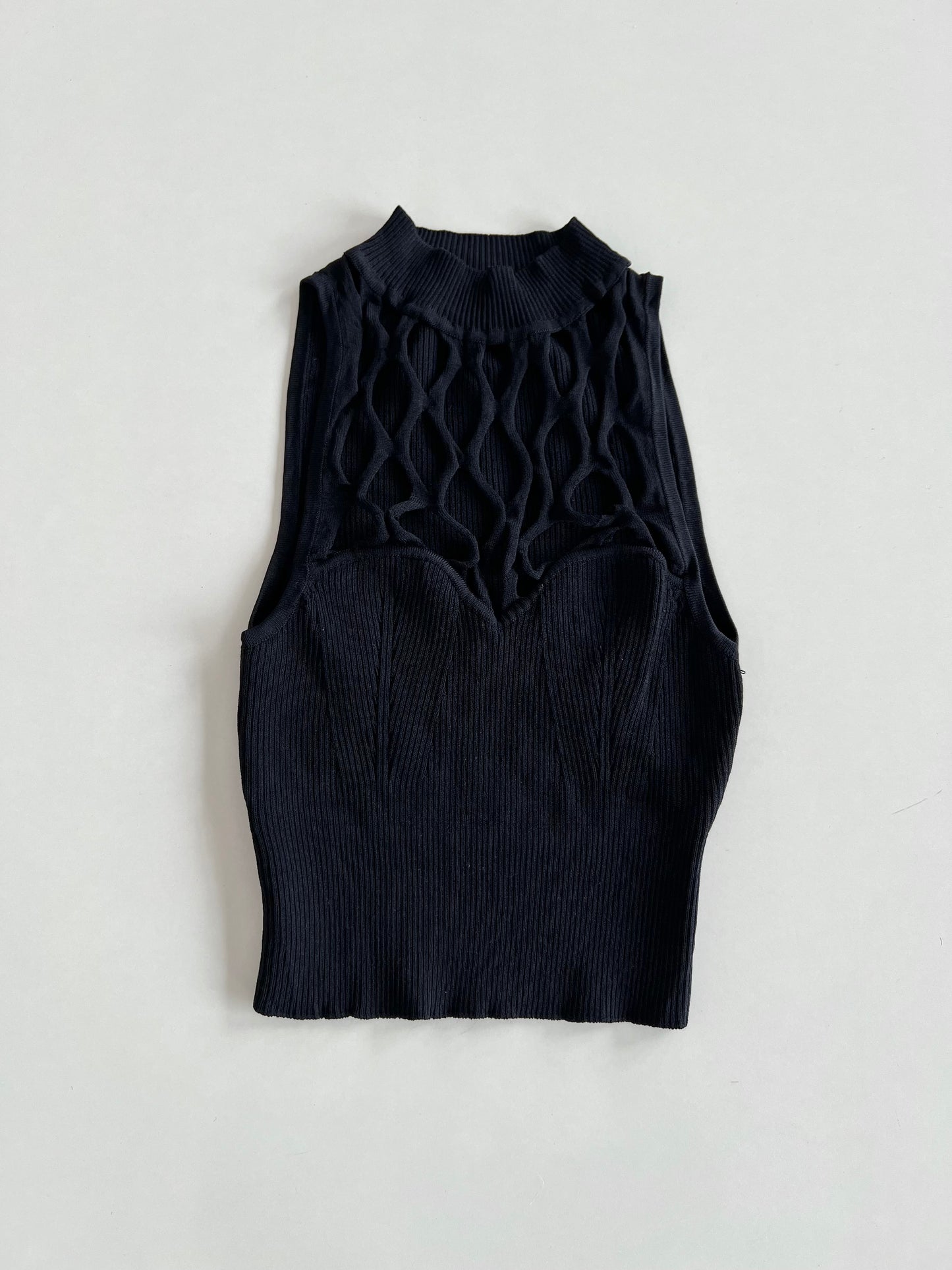 Goth Cutout Black Top-Bust 28 to 30