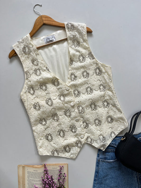 Embroidered Vintage Waistcoat - Bust 38