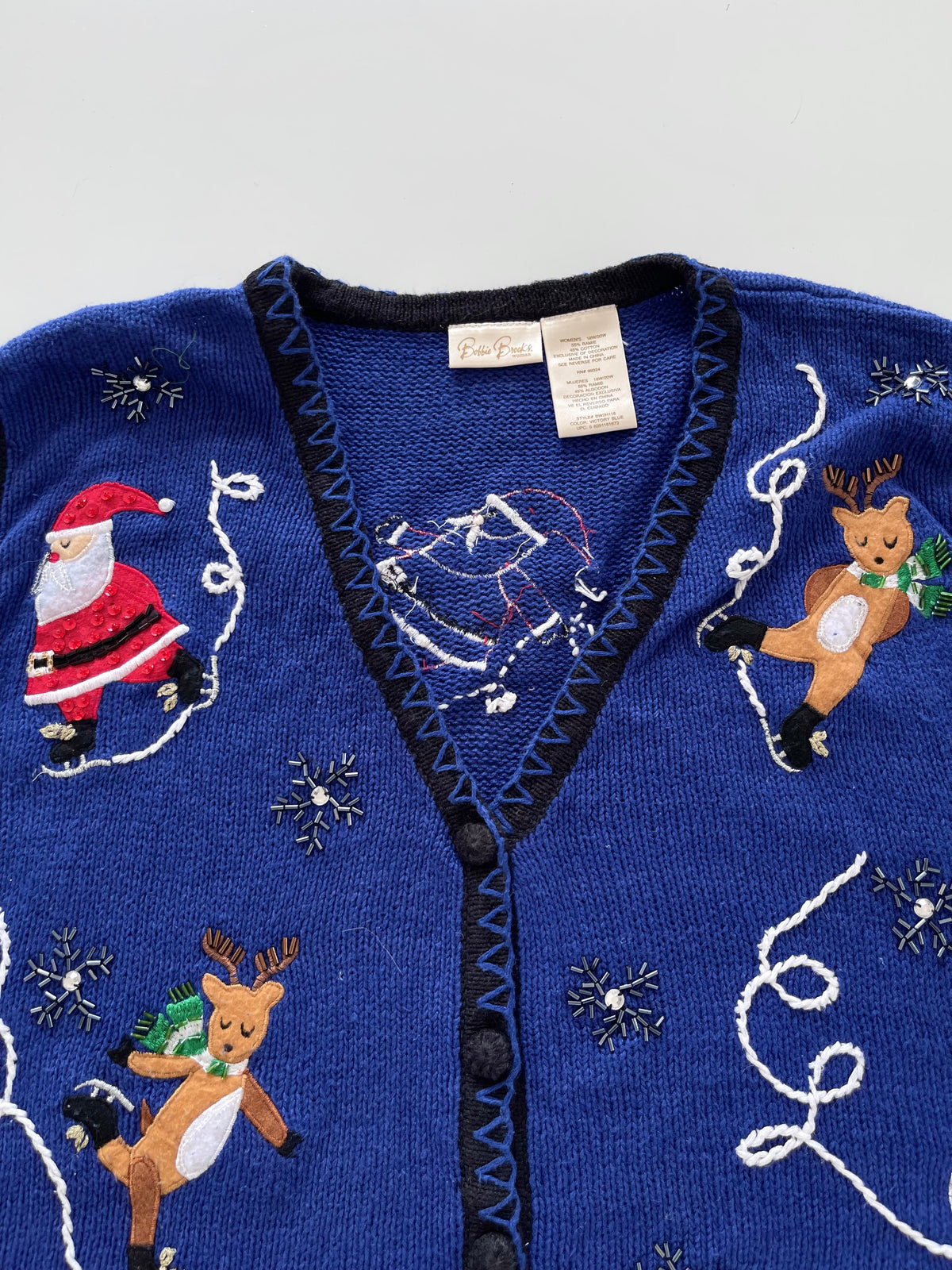 Bobbie Brooks Embroidered Christmas Vest Sweater-Bust 52