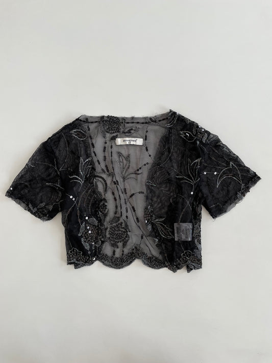 Atmosphere Embroidered Sheer Top-Bust 30