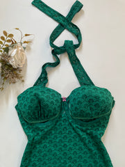 Exposed Cutout Halter Neck Sheer Lingerie Lace - Bust 38 to 40