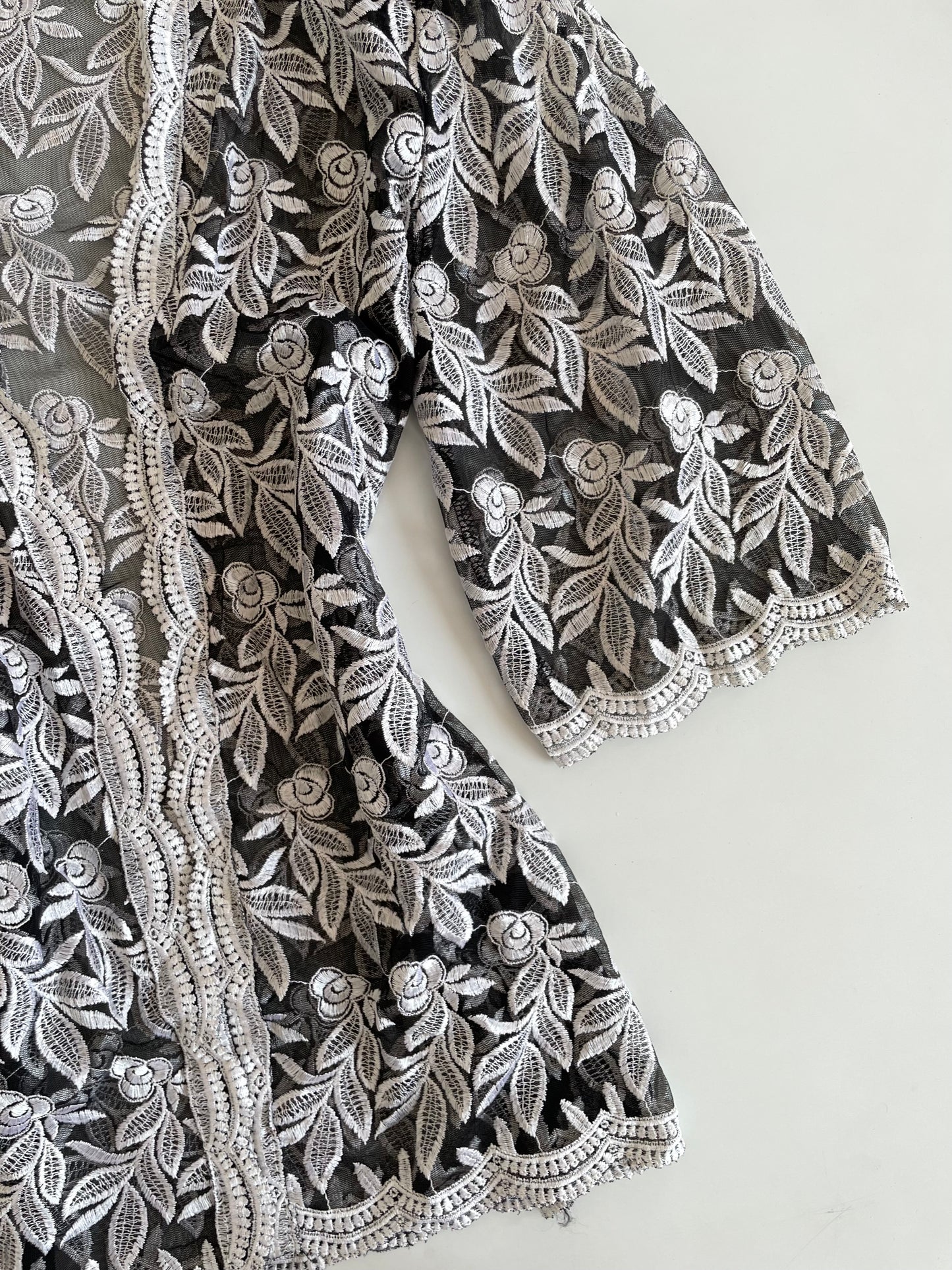 Embroidered Sheer Top-Bust 40