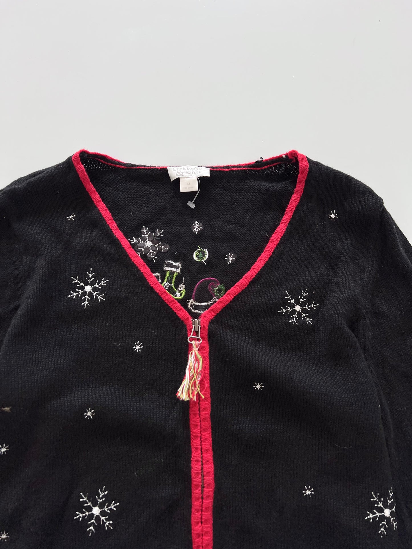 Christopher & Banks Christmas Zipper-Bust 44