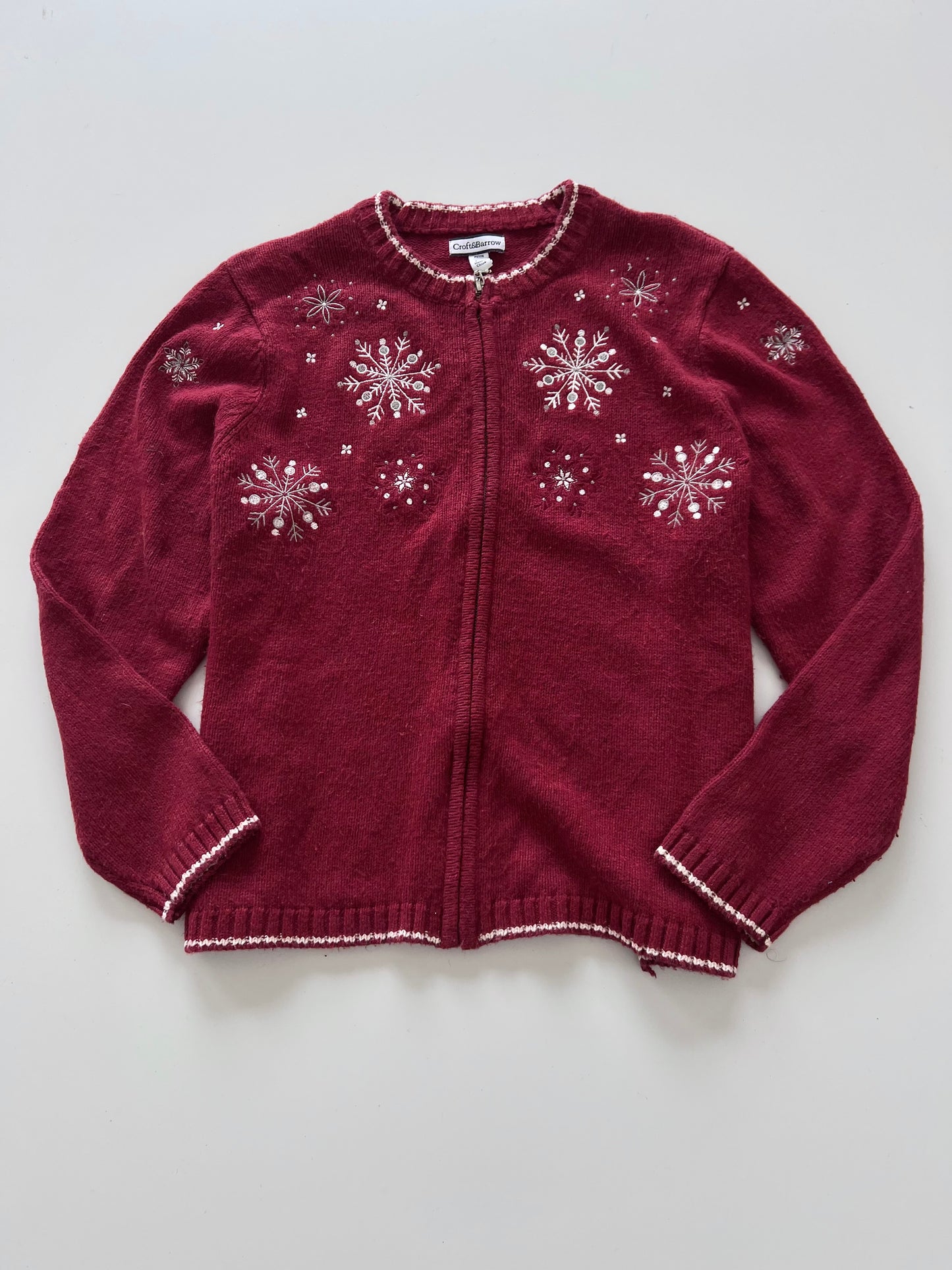 Croft&Barrow Embroidered Zipper -Bust 46
