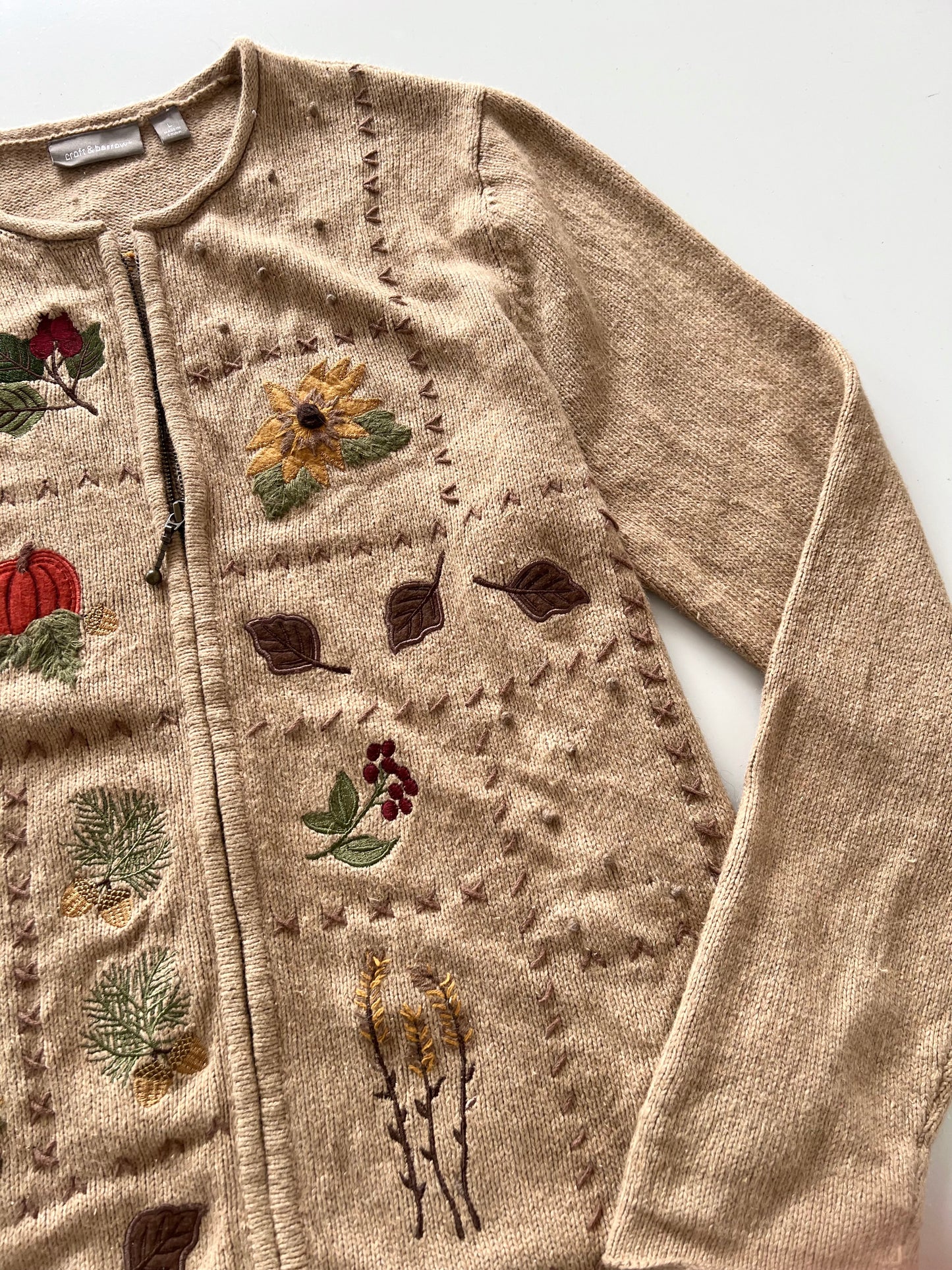 Croft&Barrow Embroidered Zipper-Bust 48
