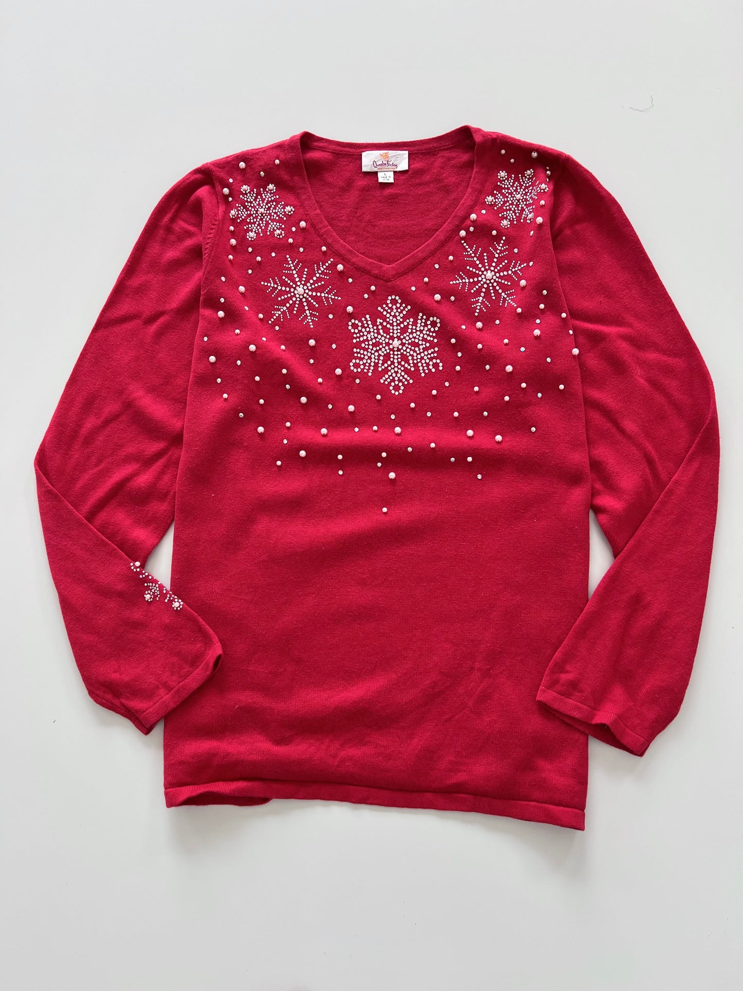 Quacker Factory Hand Embroidered Sweater-Bust 46