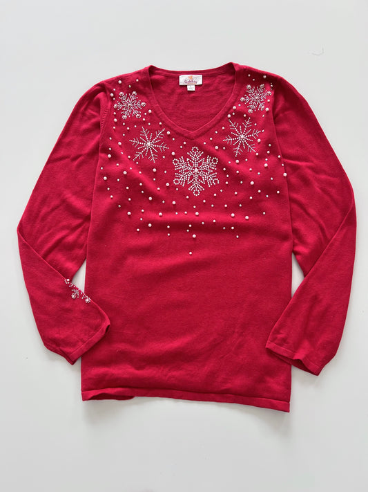 Quacker Factory Hand Embroidered Sweater-Bust 46