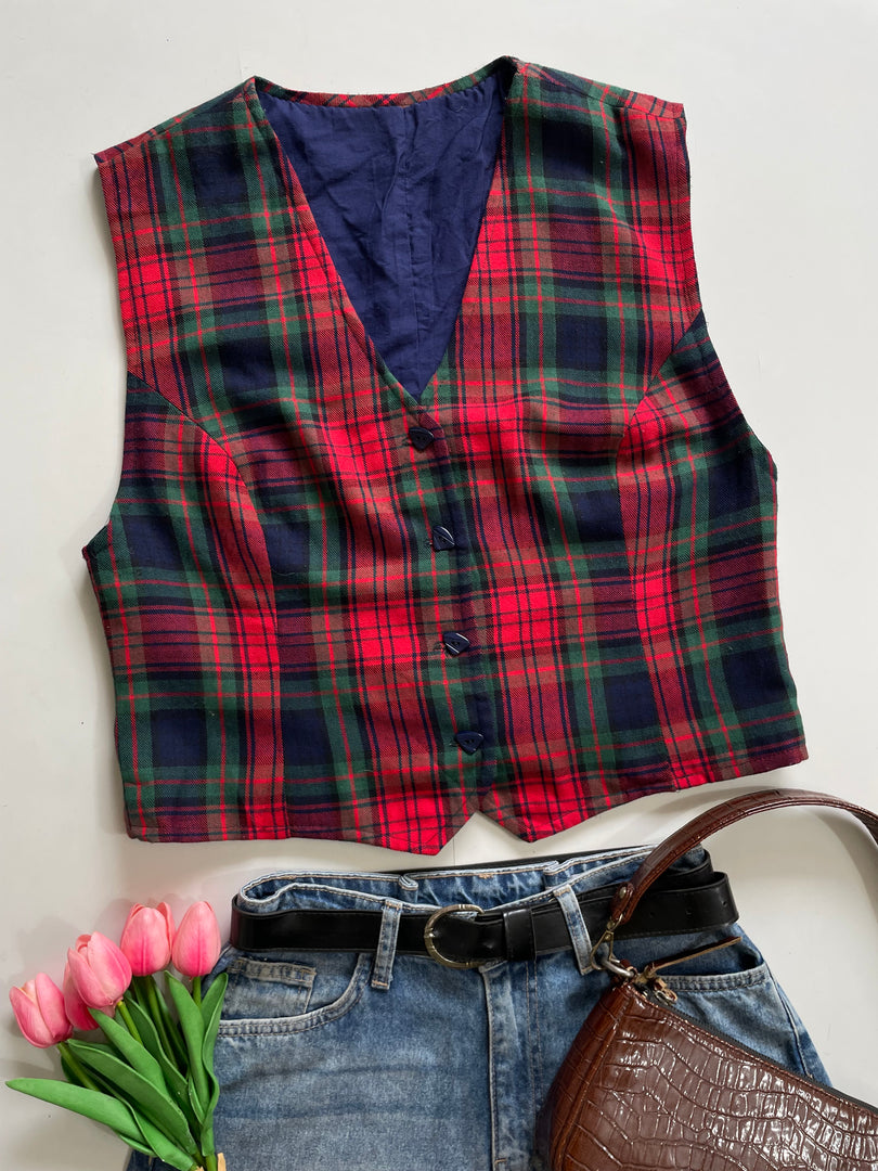 Plaid Waistcoat-Bust 38