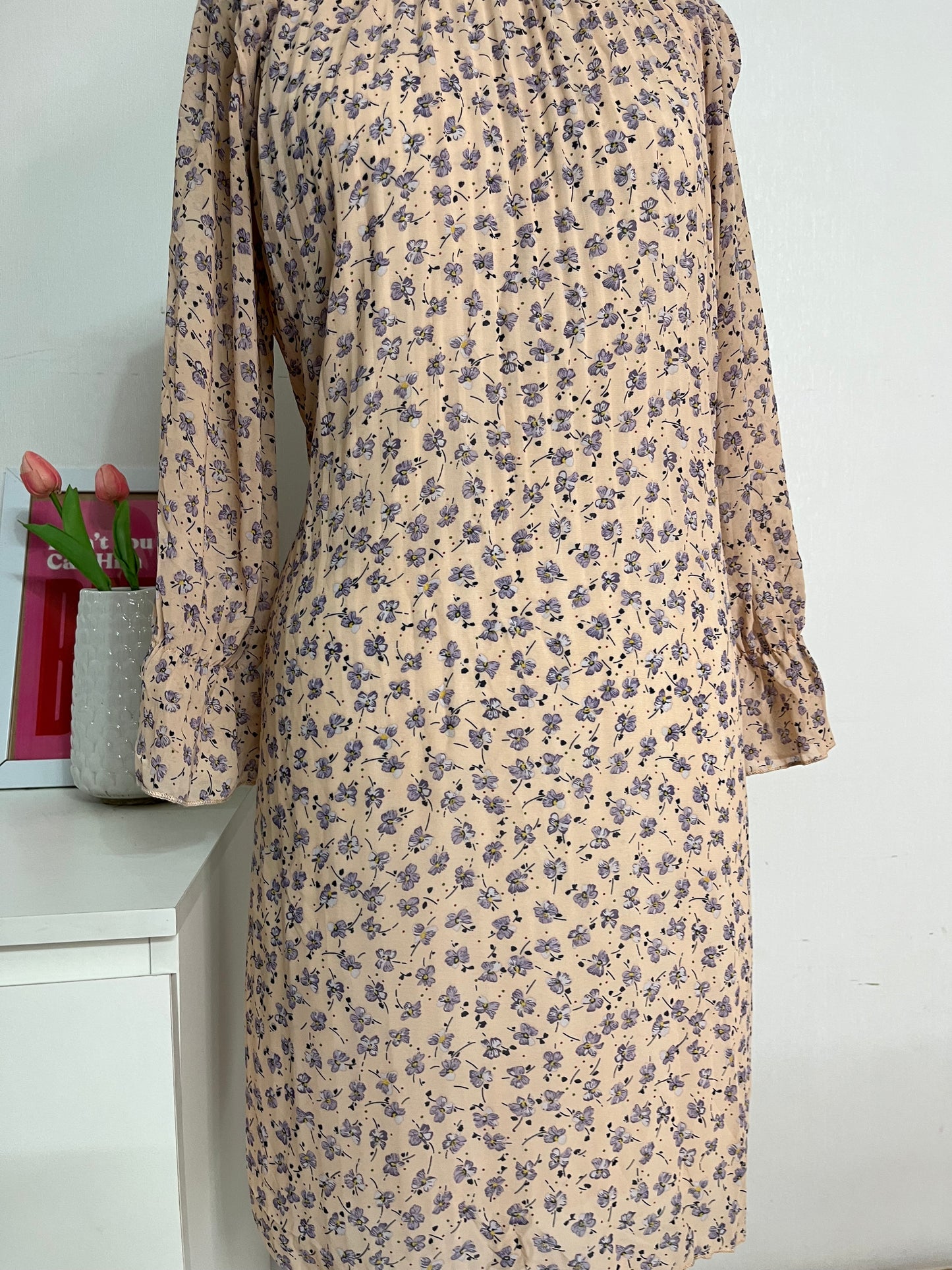 PLEATED FLORAL DRESS - BUST 36 TO 42