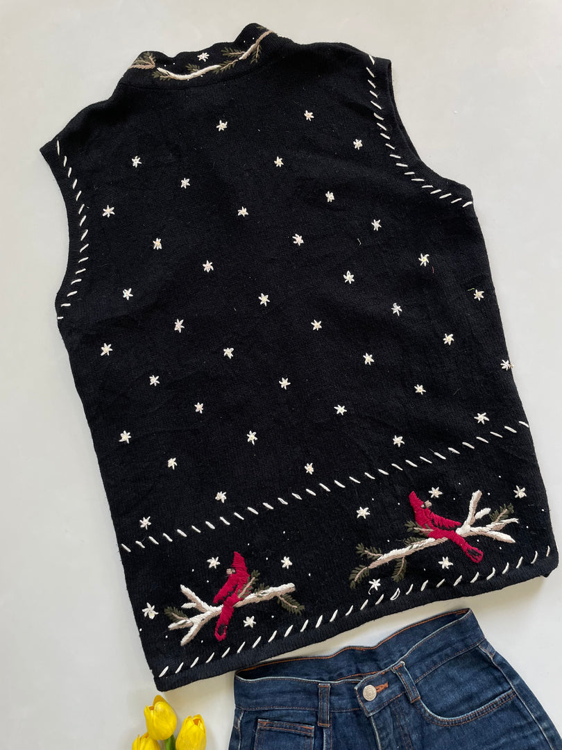 Christopher & Banks Hand Embroidered Sweater Vest-Bust 54