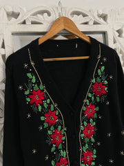 Embroidered Vintage Sweater-Bust 44