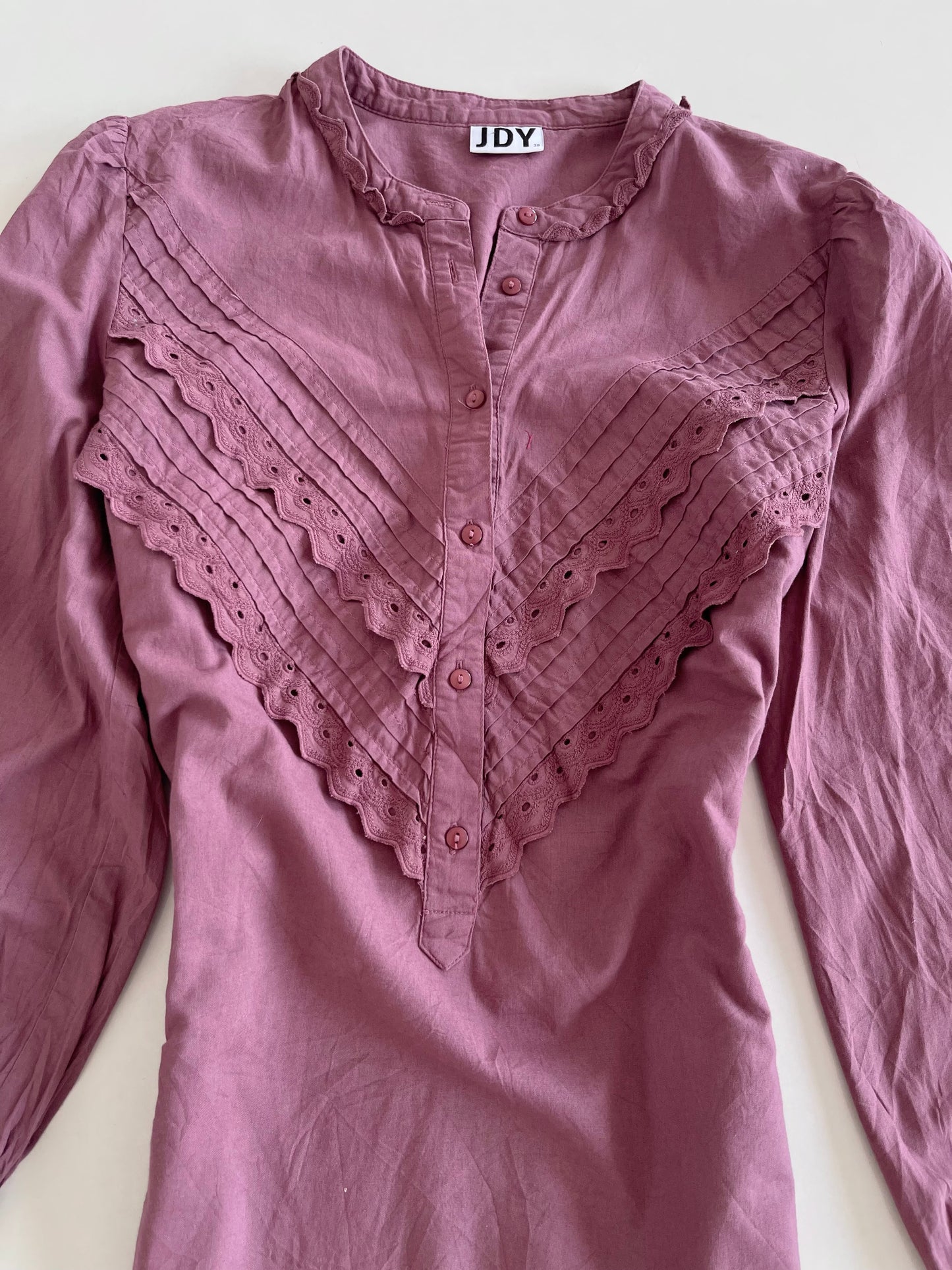 Vintage Ruffle Cotton Dress-Bust 40