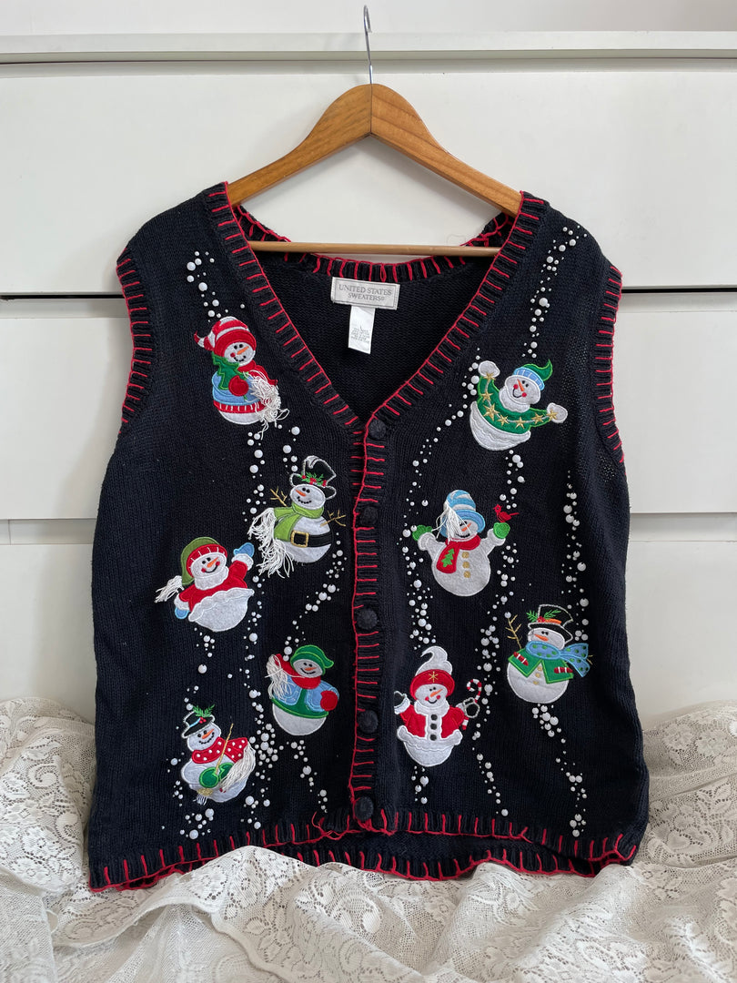 Vintage Christmas Sweater Vest-Bust 42