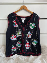 Vintage Christmas Sweater Vest-Bust 42