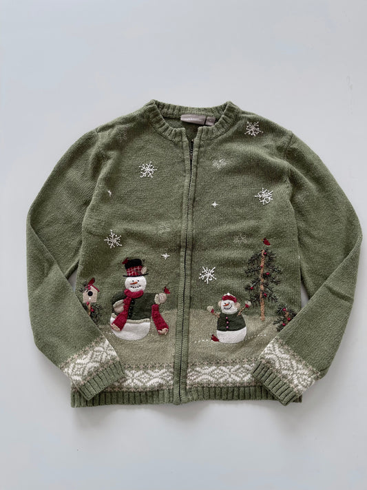 Croft&barrow Christmas Embroidered Zipper-Bust 42