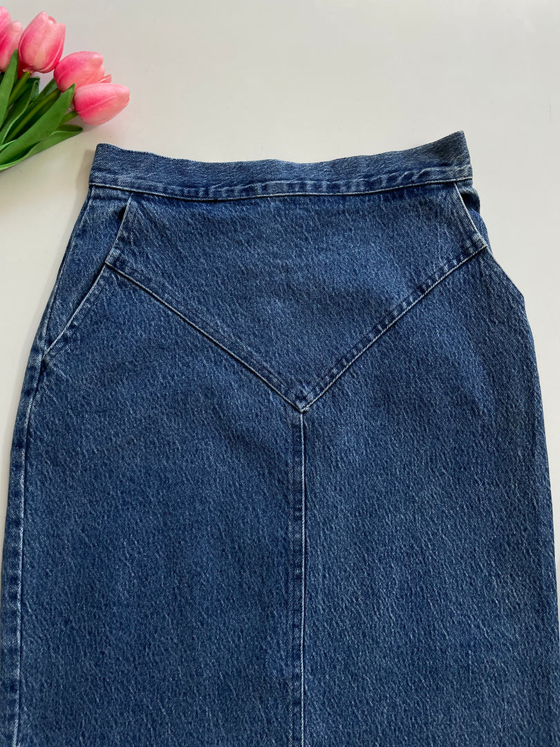 Wear Long Denim Skirt-Waist 26