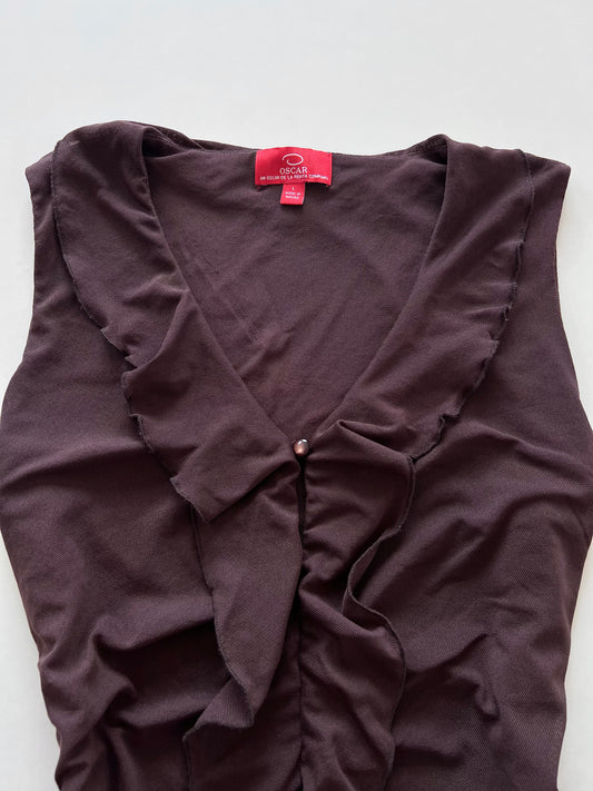 Oscar Vintage Ruffle Top-Bust 40 to 42