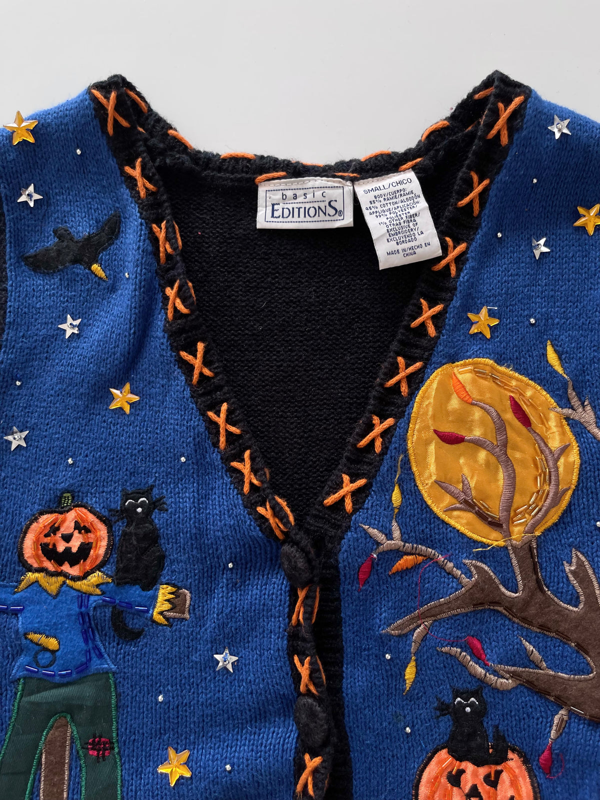 Basic Editions Embroidered Christmas Vest Sweater-Bust 42