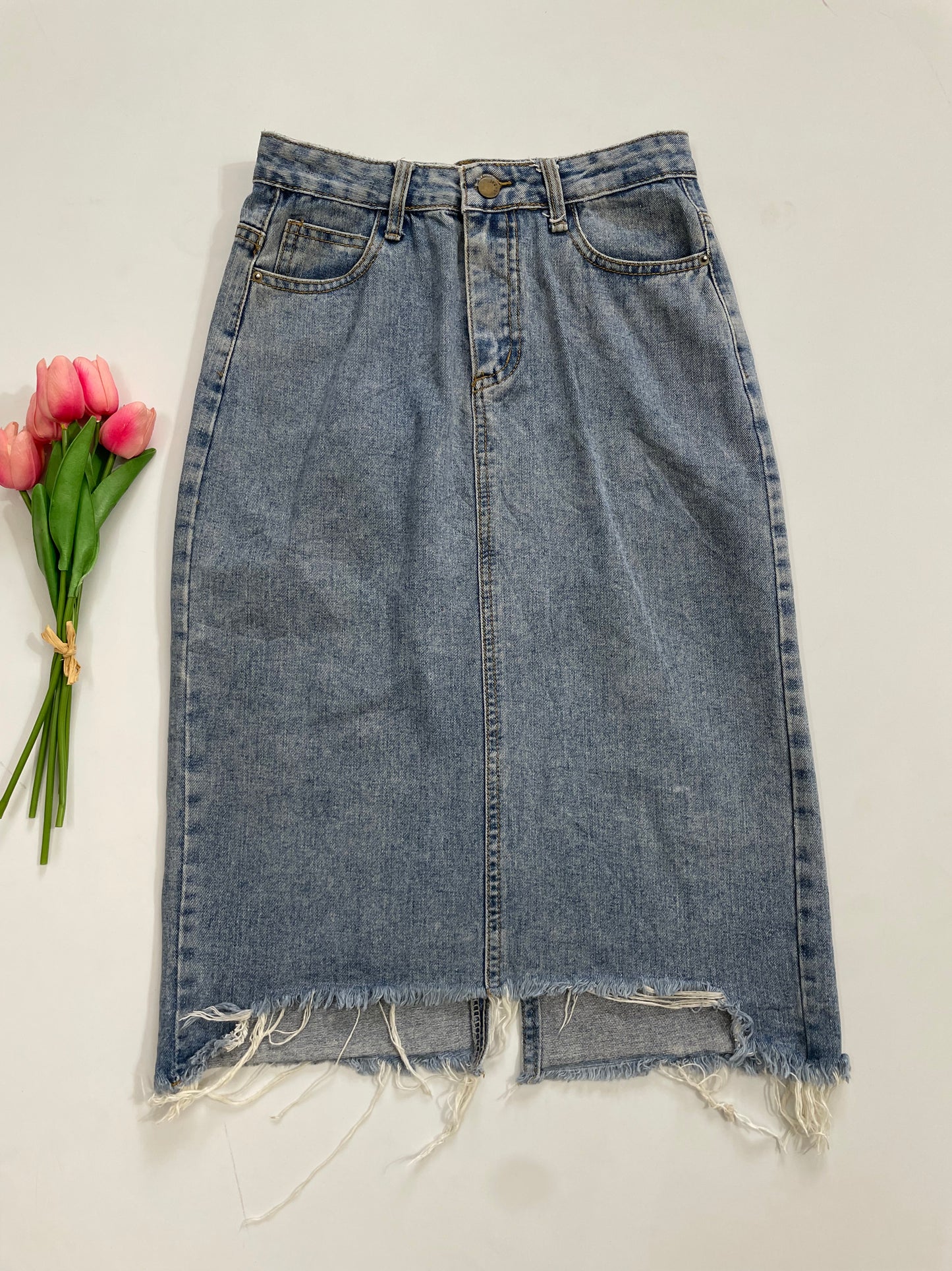 Long Denim Skirt-Waist 26
