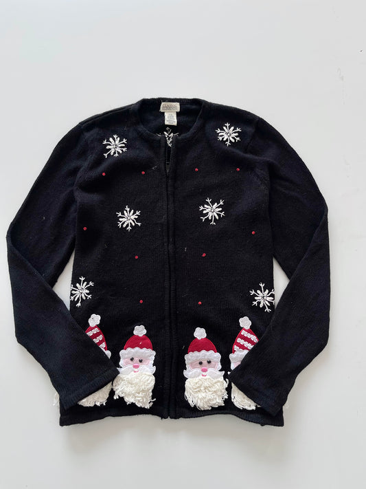 Classic Elements Christmas Embroidered Zipper Sweater-Bust 42