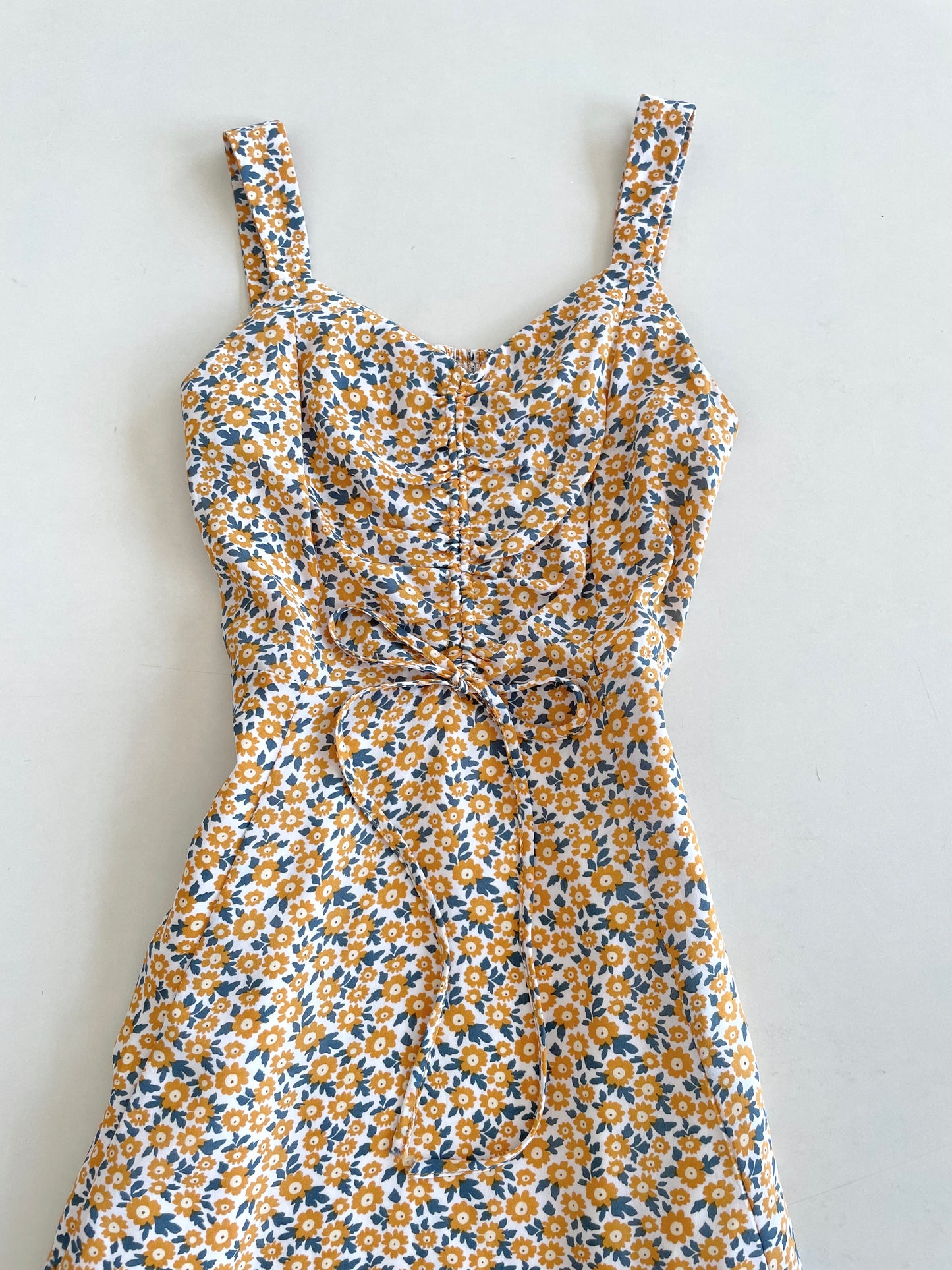Mustard Floral Dress-Bust 32