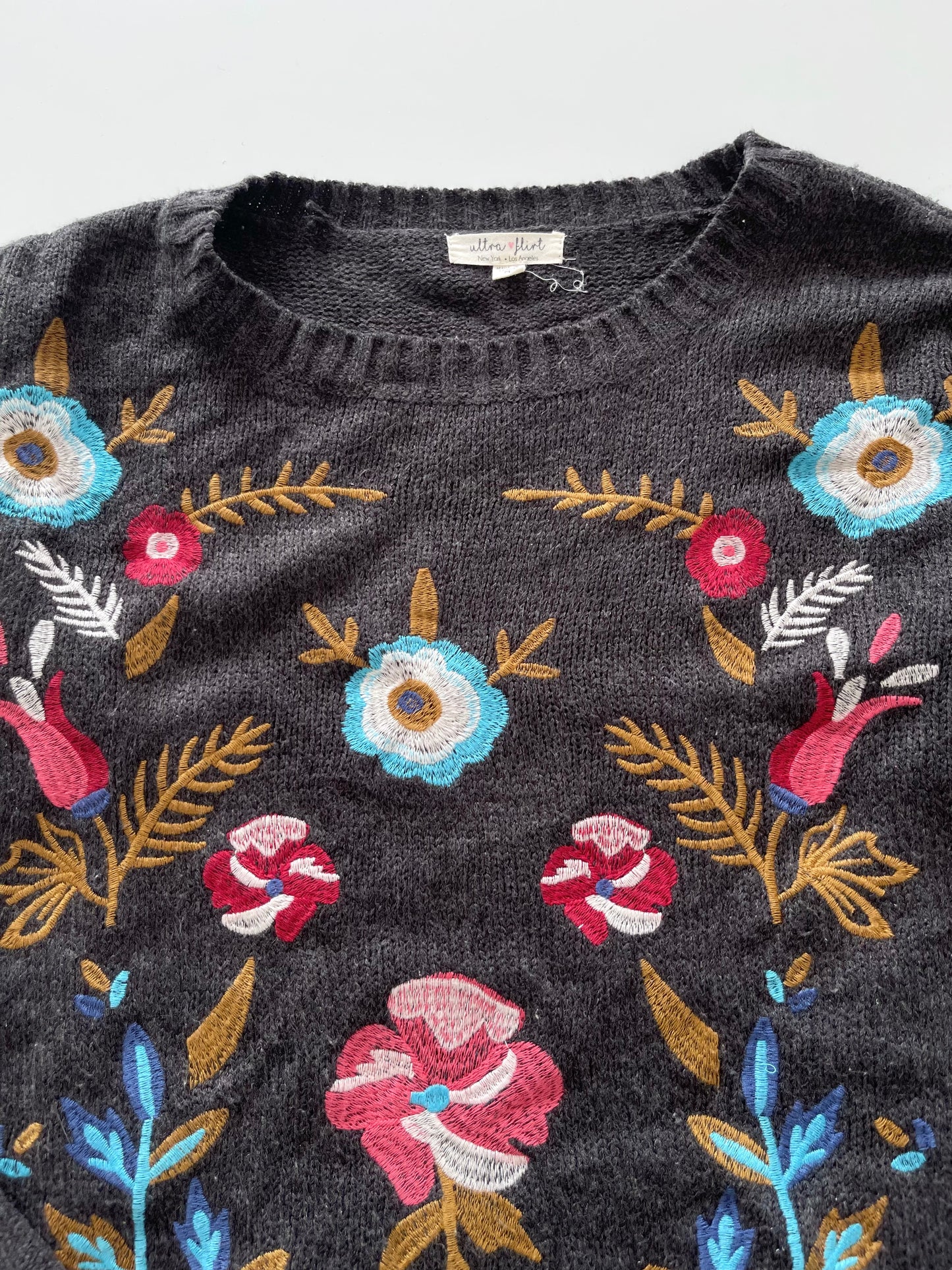 Ultra Flirt Embroidered Sweater-Bust 48