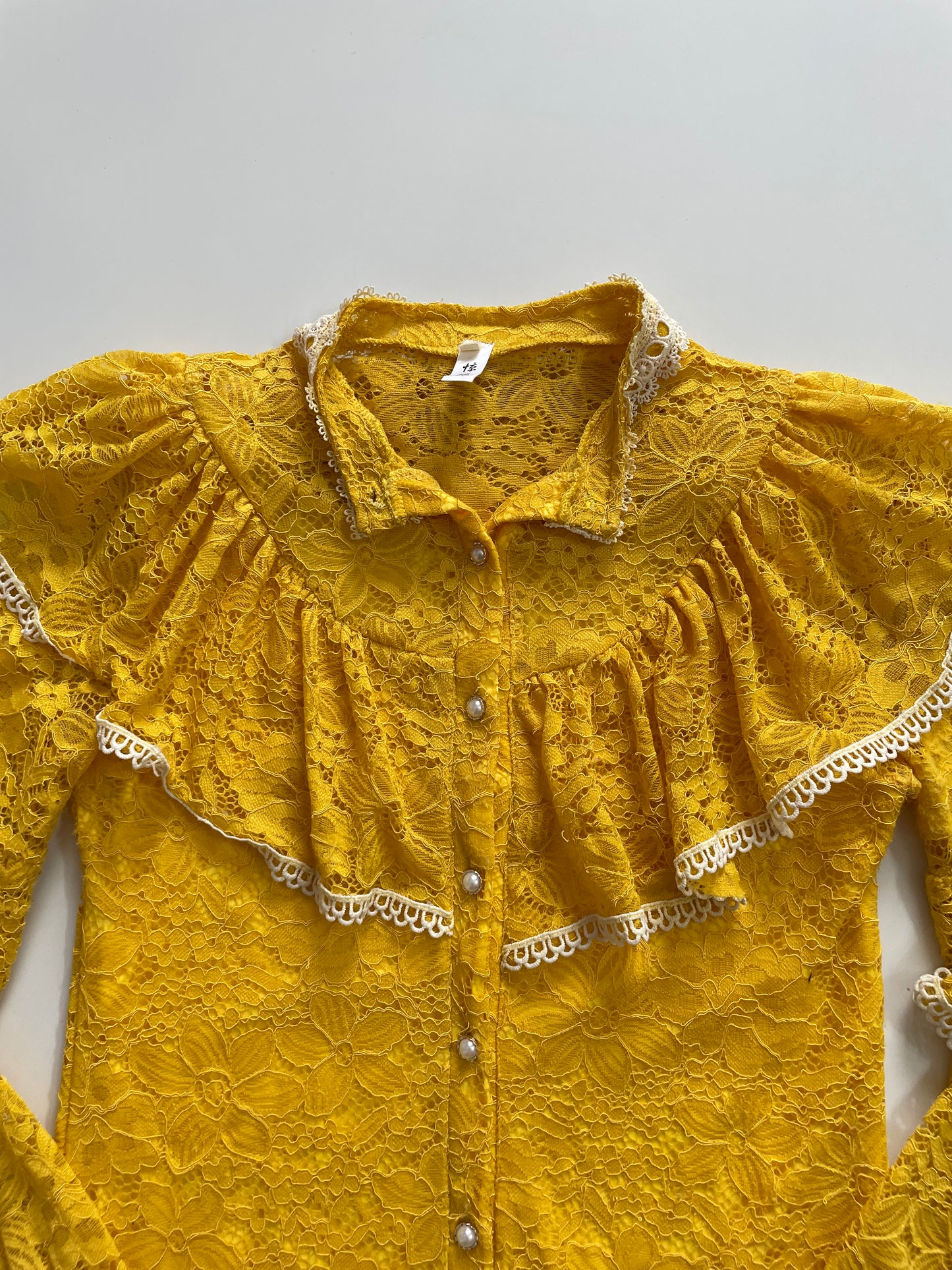 AMBER YELLOW LACE FULLY LINED TOP - BUST 32